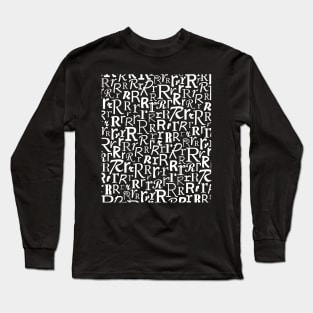 R - Typography (White) Long Sleeve T-Shirt